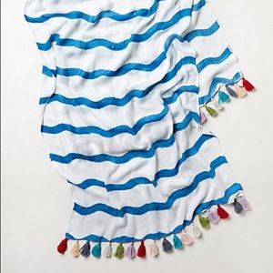 Anthropologie Stripe Tassel Fringe Scarf